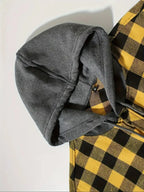 Youth Fashion Street Hooded Plaid Shirt Men's Slim Fit Long Sleeved Shirt Couple Travel Casual Shirt Men's Sports Shirt Jacket