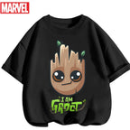 Summer Boys Girls Hulk T-Shirt 3-14 Years Marvel Super Hero Kids Spiderman Breathable Short Sleeve Avengers Soft Tee