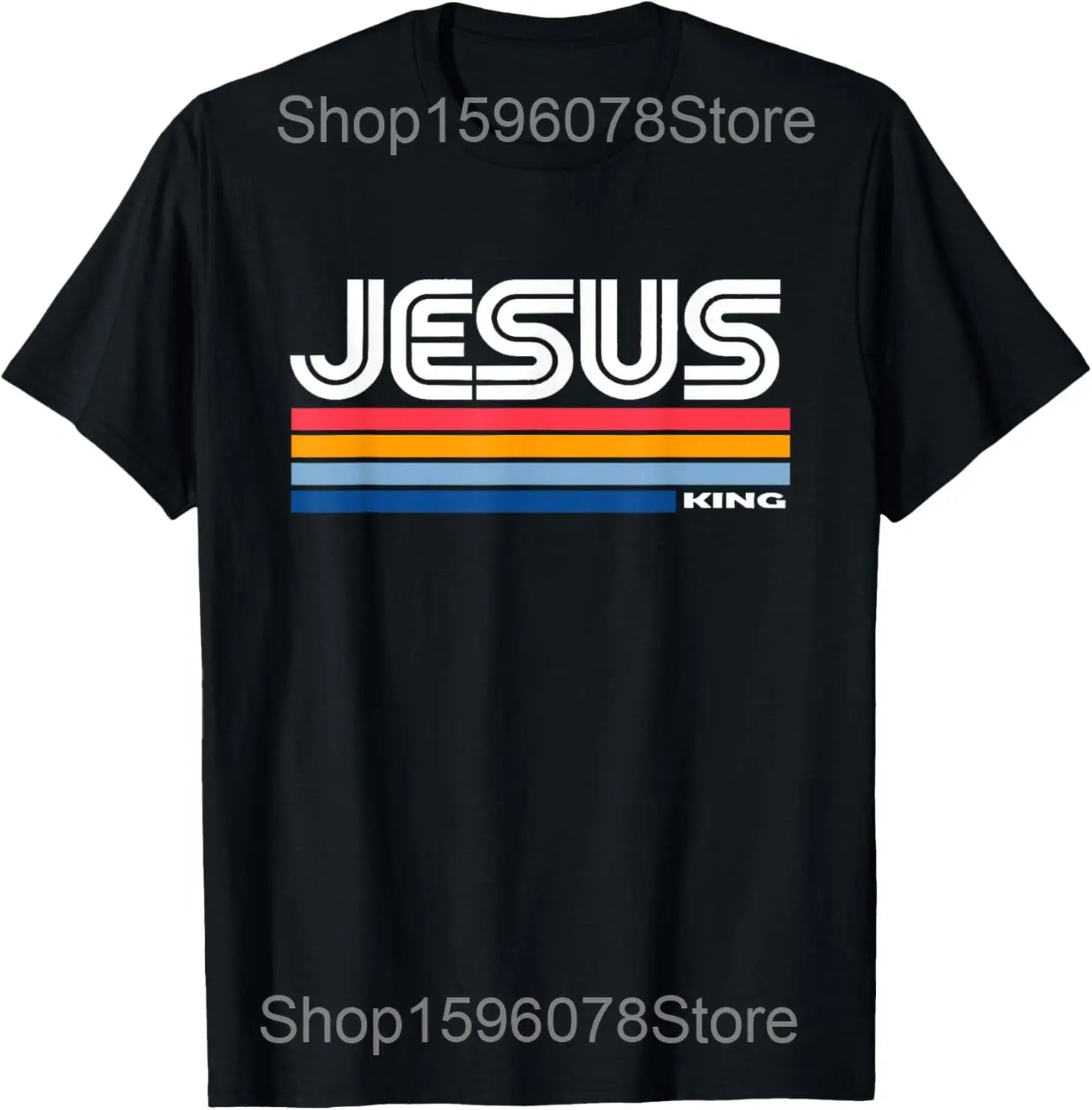 Funny Jesus Is King Christian Religious Faith T Shirts Men Cotton Humor Streetwear Tee Shirt Short Sleeve Unisex Loose Clothing