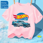 Summer Kids T Shirt Hot Wheels T-shirt Boys Girls Short Sleeve Tops Cartoon Cars Graphic Trucks Print T-shirt Children Clothing
