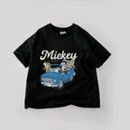 Disney Mickey Boys T Shirts Short Sleeved Tops Cartoon Cotton Kids Clothing Summer Casual Simple Children Tees Toddler Costume