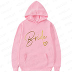 Team Bride Matching Hoodies Women Soft Casual Bridesmaid Bachelorette Party Gift Hooded Sweatshirts Wedding Group Outfits Tops