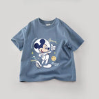 Disney Mickey Boys T Shirts Short Sleeved Tops Cartoon Cotton Kids Clothing Summer Casual Simple Children Tees Toddler Costume