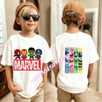 Kids Summer Cute Spider-Man Print Children's Short-Sleeved T-Shirt for Girls Boys 100% Cotton - Fashionable Short Sleeve