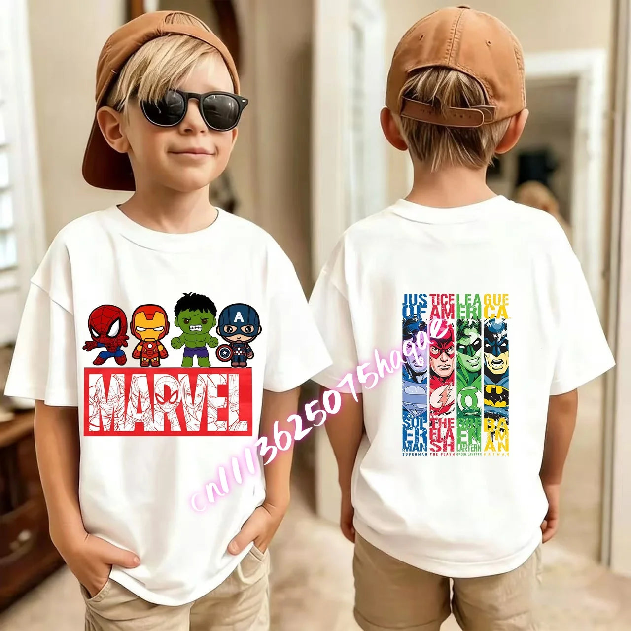 Kids Summer Cute Spider-Man Print Children's Short-Sleeved T-Shirt for Girls Boys 100% Cotton - Fashionable Short Sleeve