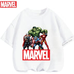 Summer Boys Girls Hulk T-Shirt 3-14 Years Marvel Super Hero Kids Spiderman Breathable Short Sleeve Avengers Soft Tee