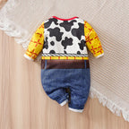 Newborn Knitted Baby Onesie Cartoon Boy Toddler Jumpsuit Romper Spring and Autumn Cute Cool Soft Comfortable Style Round Neck