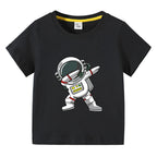 2025 New Kids Clothing Fashion Spaceman Graphic Short Sleeve T-Shirt 3-10Years Children Boy O-Neck Tops Tee Kids Summer Clothes