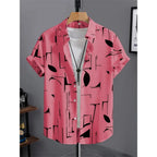 Men's Shirt 3D Printed Retro Fashion Top Short Sleeved Beach Sports Shirt Street Hawaiian Short Sleeved Shirt Men's Clothing