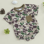 0-18M Newborn Infant Baby Boy Summer Romper Outfit Camouflage Short Sleeve Bodysuit Jumpsuit Clothes