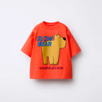 1-7Years Old Boys Girls Fashion T-shirt Summer Clothes Short-sleeved Tops Toddler Cartoon Printed Tees Loose Casual Sports Tees