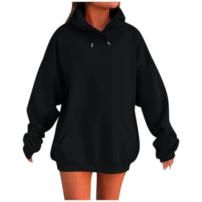 Plus Size Hoodies for Women Women's Oversized Hoodie Loose Fit Soft Fleece Pullover Hooded Sweatshirt with Pockets for Girls
