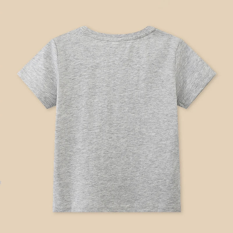 Little maven 2026 Summer Fashion New Tops Children's Clothing T-shirts Cartoon Excavators Infant Baby Boys Kids Clothes