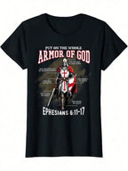 Full Armor Of God Inspirational Bible Verse T-Shirt For Men, Women & Youngsters - Soft Cotton