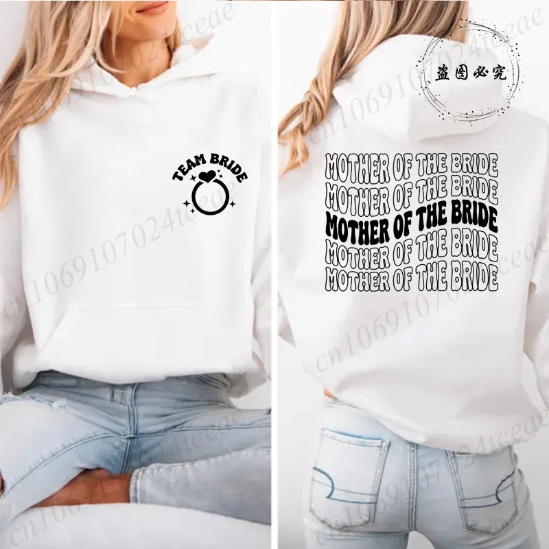 Personalized Womens Bridal Shower Print Hoodie Personalized Sweatshirt Tops Casual Pullover Hoodie Bachelorette Party Sportwear