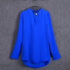 Plus Size Blouse Clothing Women Long Sleeve Shirt Chiffon Blouse Ladies Top