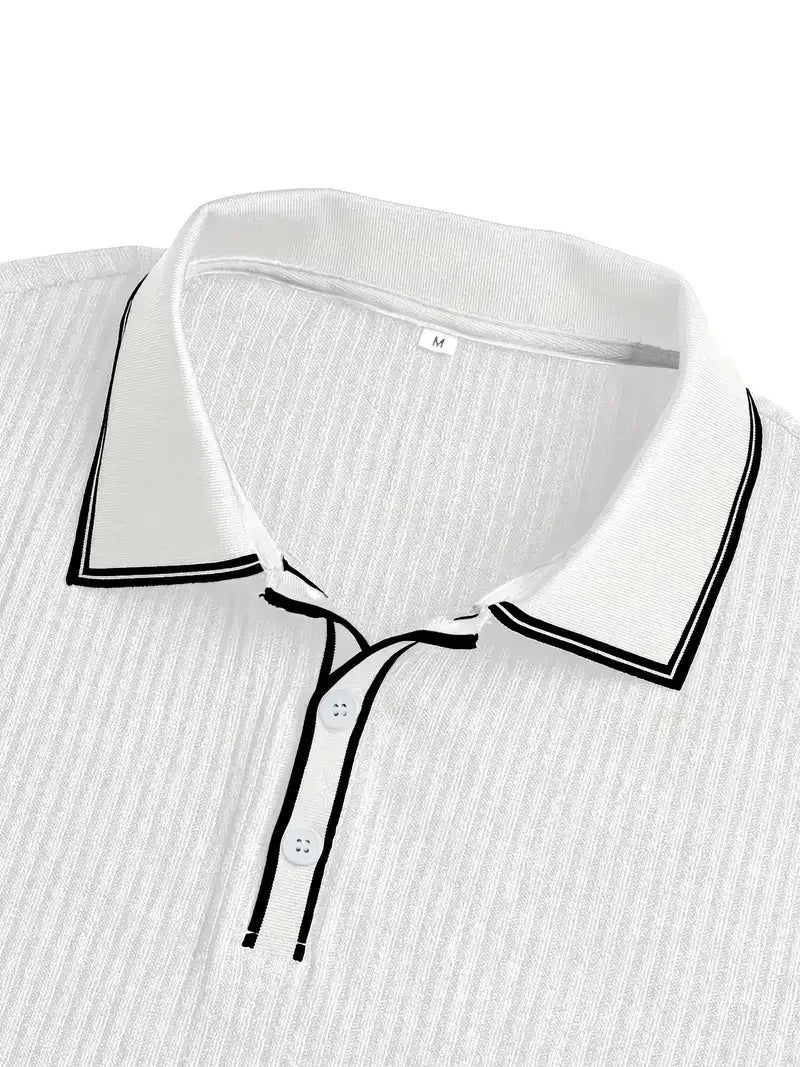 New Men's Polo Short-sleeved Shirt Solid Color For Men Business Casual And Trendy Summer New Men's Short-sleeved Polo Shirt