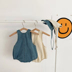 Baby Clothes Denim Sling Romper Infant Onesie Newborn One-piece 0-3 Years Old Complimentary Hat