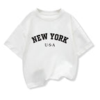 Summer Baby Boy Clothes Kid Girls Casual Tops New York Printed T-shirts Children Fashion Crew Neck Short Sleeve Top