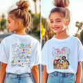 Spring Disney Princess Children's Aldult T-shirt Retro Princess Short Sleeve Double-sided Printed T-shirt Disneyland Trip Tshirt