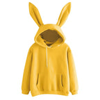 2025 Autumn And Winter New Women's Clothing Harajuku Wei Hooded Rabbit Hoodie Solid Color Loose Casual Women's Top Women's Coat