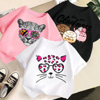 Summer's New Stylish and Fashionable Short-sleeved T-shirts for Boys and Girls, Round-neck Short-sleeved Children's Clothing