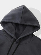 Women's autumn and winter warm and loose casual heart-shaped printed velvet long sleeved hooded sweatshirt