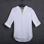 Plus Size Blouse Clothing Women Long Sleeve Shirt Chiffon Blouse Ladies Top