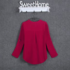 Plus Size Blouse Clothing Women Long Sleeve Shirt Chiffon Blouse Ladies Top