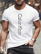 Luxurious brand fashionable cartoon letter print round-neck street-style short-sleeved T-shirt, trendy men's summer Y2K top