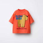 1-7Years Old Boys Girls Fashion T-shirt Summer Clothes Short-sleeved Tops Toddler Cartoon Printed Tees Loose Casual Sports Tees