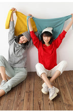 Women Hoodies 100% Cotton Spring Autumn Loose Long Sleeve Pullovers Solid Casual Ladies Outerwear Hooded Hoodie Womens Clothing