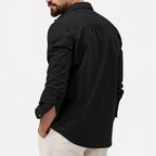 Men's Long Sleeve Shirt, Tiki Retro Solid Color Fitness Wear, Harajuku Street High Quality Fashion Jogging Fitness Autumn Shirt