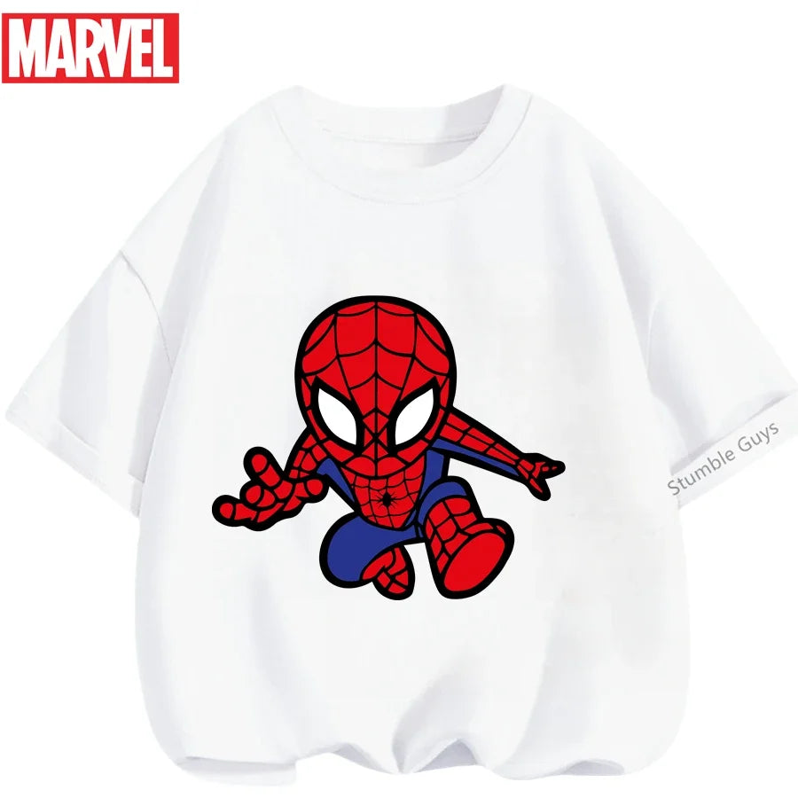 Boys Spiderman Clothes Girls Spider-Man Graphic T-Shirt Ages 3-14 Summer Marvel Kids Casual Tops