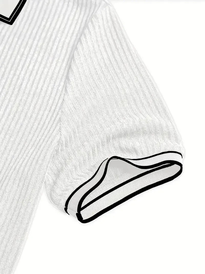 New Men's Polo Short-sleeved Shirt Solid Color For Men Business Casual And Trendy Summer New Men's Short-sleeved Polo Shirt