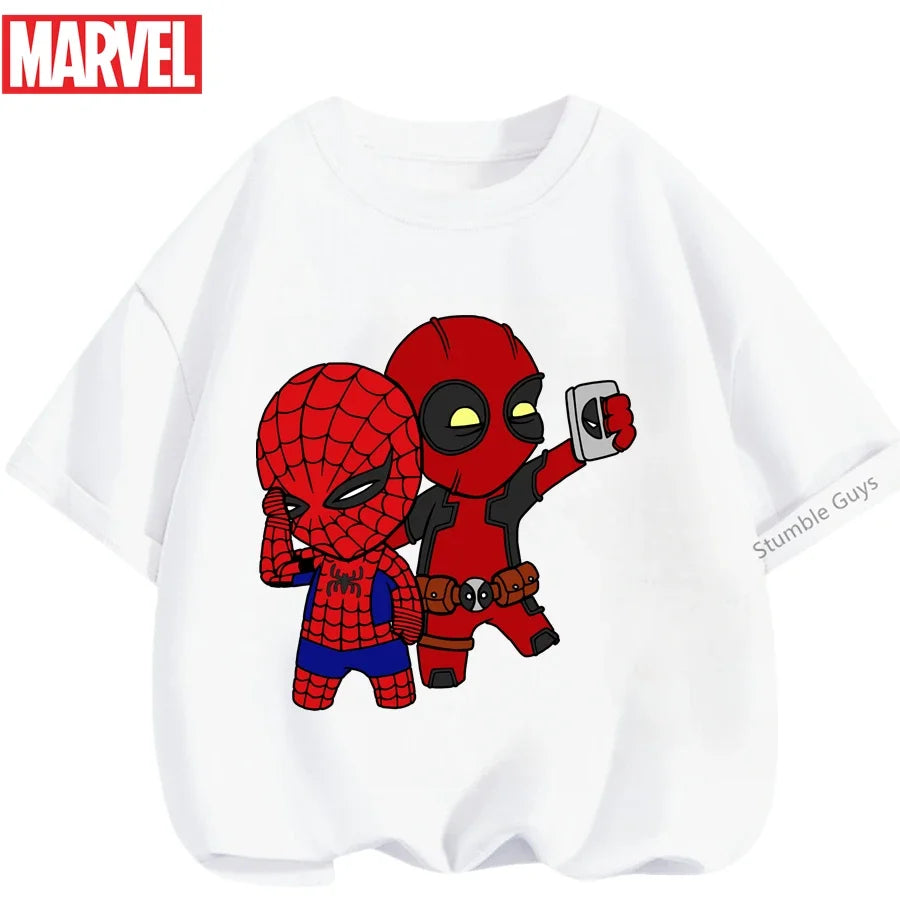 Boys Spiderman Clothes Girls Spider-Man Graphic T-Shirt Ages 3-14 Summer Marvel Kids Casual Tops