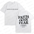 Faith Over Fear Christian Women T-shirts Christian Clothes Jesus Fashion Trendy T-shirts Bible Verse Sportwear Aesthetic Clothes