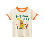 2025 Summer 2-8 Years Kids Girl Shorts Sleeve T-shirts Printed Little Girl Top Baby Girl T Shirts Children Toddler Girl Clothes