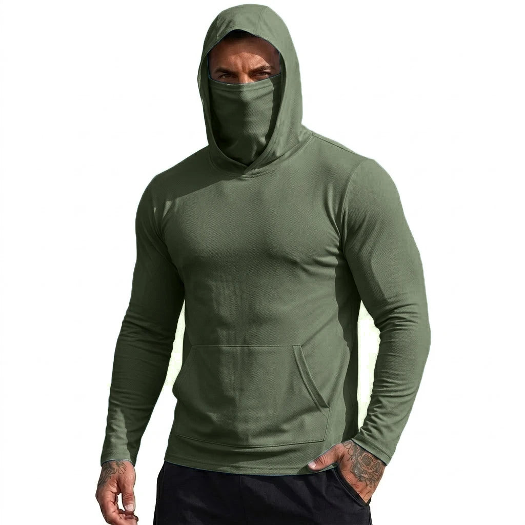 Mens UPF50+ Performance T-Shirt Hoodie Hiking Quick Dry Sweatshirts Sunscreen Fishing Wear Long Sleeve Sun Protection Tshirts