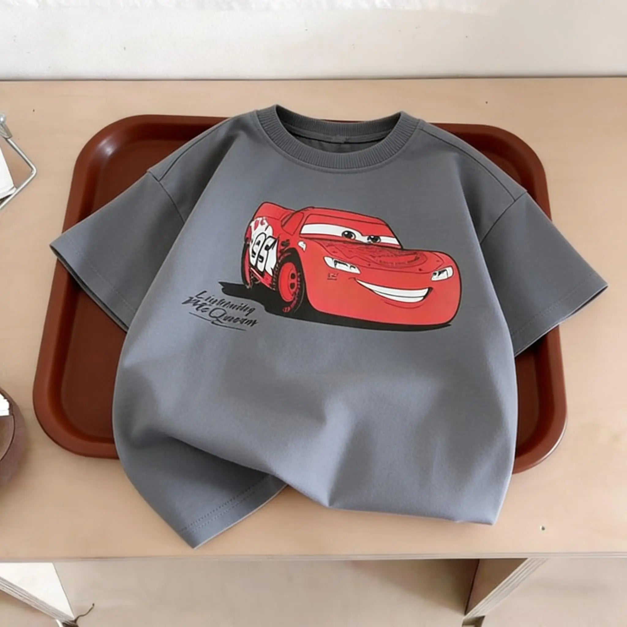 Summer Clothing Printed Cartoon Car Boys Tshirts Tops Short-sleeved Children's Wear Round Collar T-shirt Kids Costume T Shirts