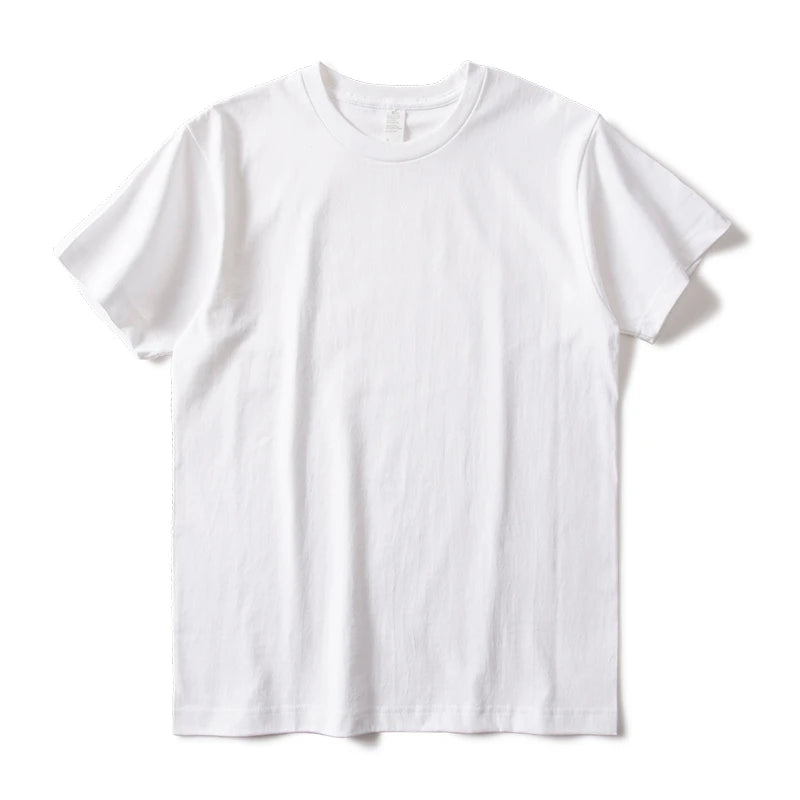 Plus Size Pure Cotton Full-color Short-sleeved T-shirt Solid Color Thick Loose Casual Versatile Bottoming Shirt Top Men Women