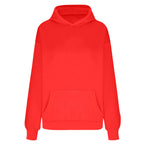 Plus Size Hooded Sweatshirt for Women Fall Fashion Casual Solid Color Pocket Hoodies Women's Clothing Street Hip Hop Hoody