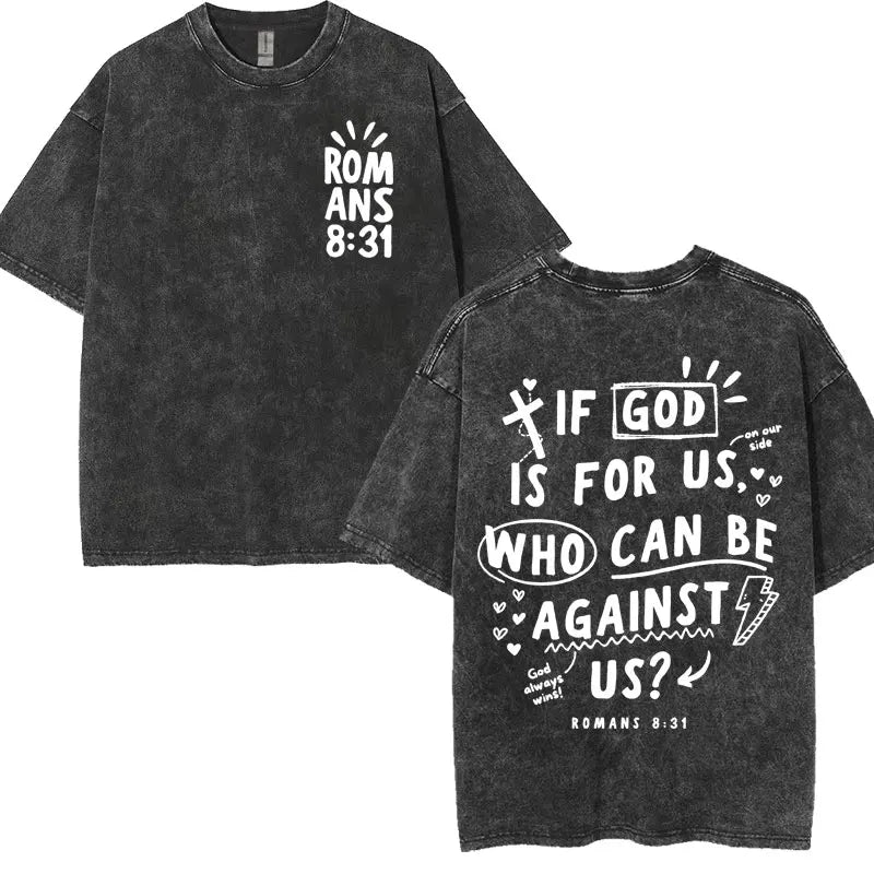 Vintage Washed Living Proof of A Loving God Print T Shirts Women Inspirational Christian Apparel T Shirt Men's Oversized T-shirt