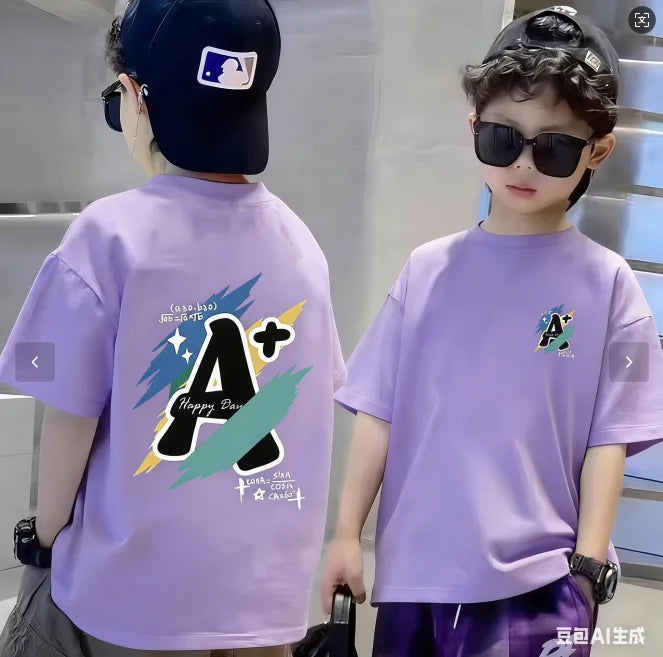 Nickelodeon Fashion children's cartoon print 100%pure cotton soft and fluffy T-shirt for medium-sized children,cute top for kids