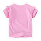 Jumping Meters 2-7T Striped Unicorn Cotton Girls T Shirts Summer Children's Clothes Short Sleeve Kids Tees Tops Baby Costume
