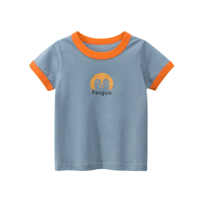 2025 Summer 2-8 Years Kids Girl Shorts Sleeve T-shirts Printed Little Girl Top Baby Girl T Shirts Children Toddler Girl Clothes