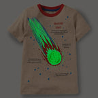 Little maven 2026 New Fashion Boys T-shirt Summer Luminous Dinosaur Animal Cotton Causal Clothes Lovely Tops for Kids 2-7 year