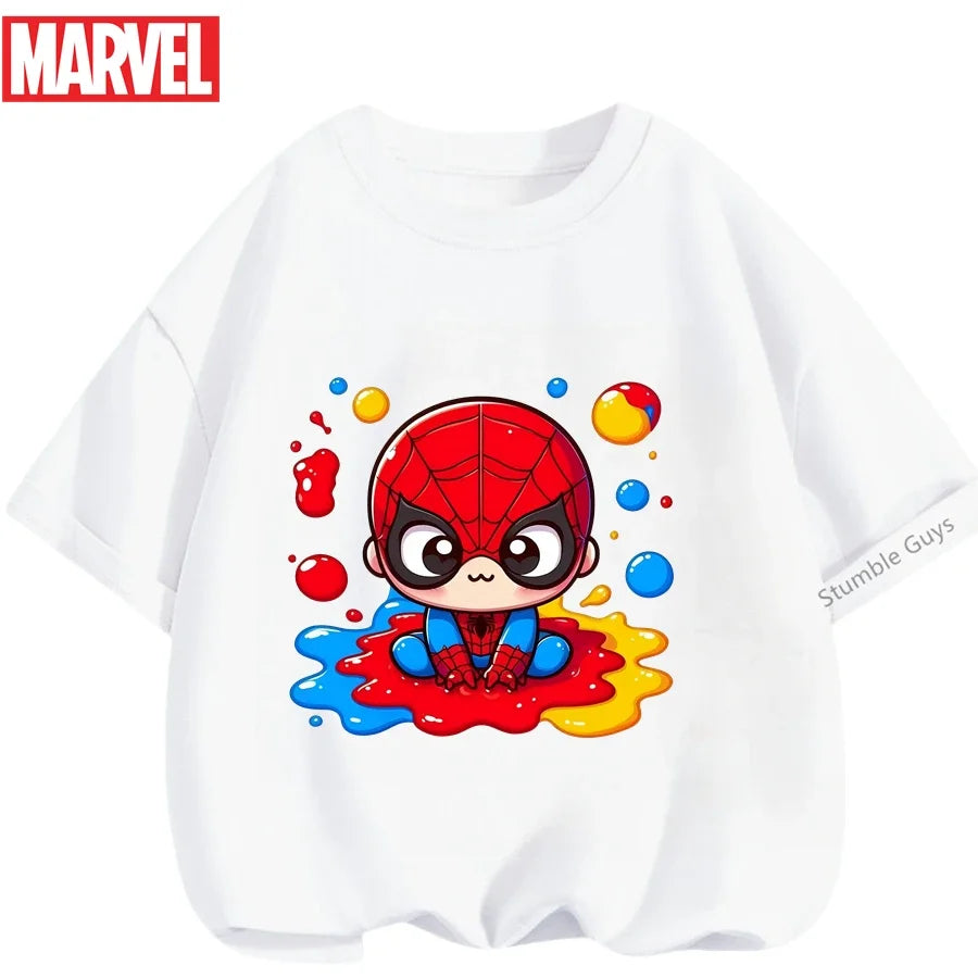 Boys Spiderman Clothes Girls Spider-Man Graphic T-Shirt Ages 3-14 Summer Marvel Kids Casual Tops