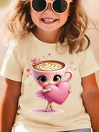 Italian Brainrot Cute Meme T-Shirt for Girls Clothes Ballerina Cappuccino Print Tee Tops Pink Summer Kawaii Outfits Streetwear