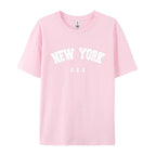 U.S.A New York USA City Street Printed Women T Shirts Breathable Summer T-Shirt Fashion Plus Size Clothing O-Neck Short Sleeve